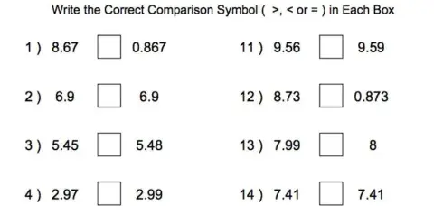 Decimals -Compare