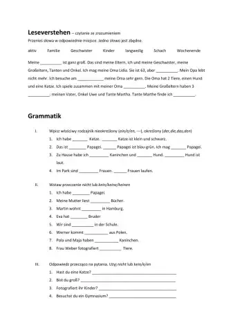 Die Familie - powtórzenie