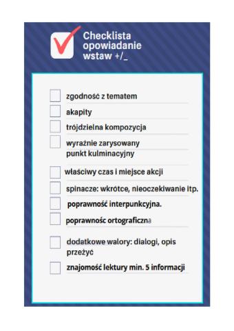 Czeklista opowiadanie