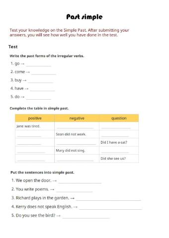 Past simple - negative and positive ...