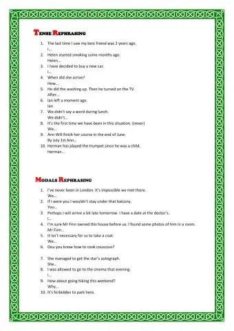 Tense and modal rephrasing