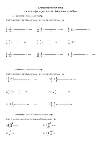 Daļu un jauktu skaitļu reizināšana un dalīšana