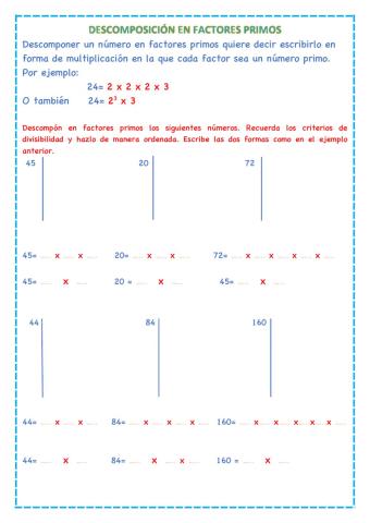 Descomposición factorial