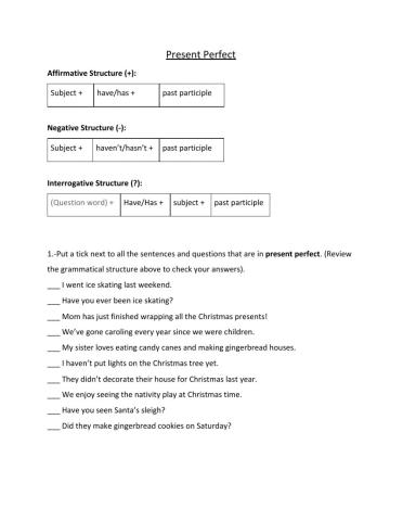 Present perfect Christmas