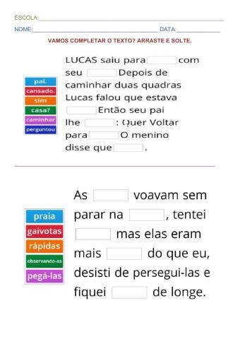 Completando texto