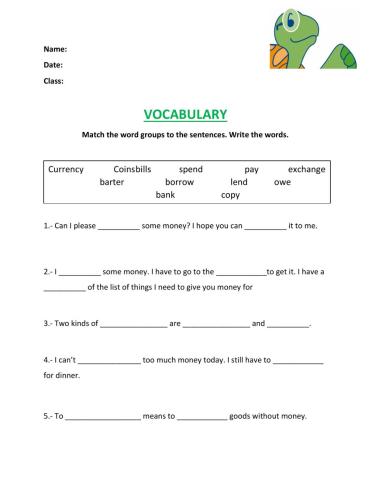 Money Vocabulary 2