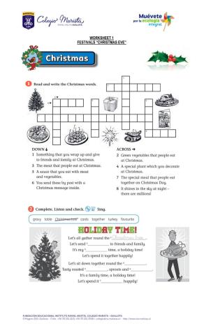 B6 Christmas Eve Worksheet
