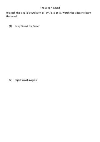 The Long 'A- Sound 2A