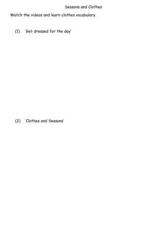 Seasons and Clothes 2A