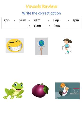 Short Vowels Review