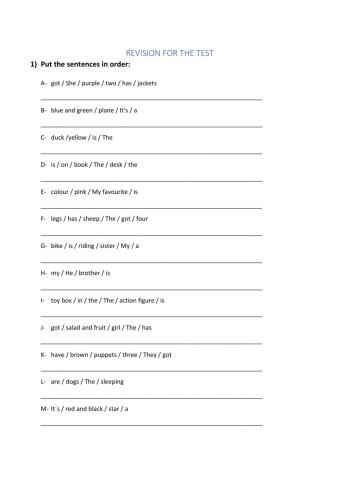 Revision for the final exam