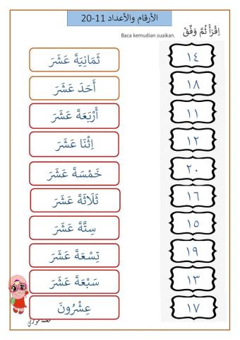 Bahasa Arab Tahun 2 - Nomb0r 11-20