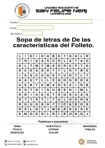 Sopa de letras el folleto