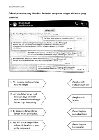 Bahasa melayu tahun 3 - nilai murni