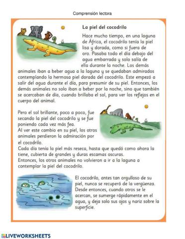 Lectura comprensiva - La piel del cocodrilo