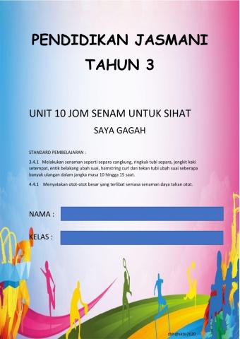 Pj tahun 3 jom senam untuk sihat otot