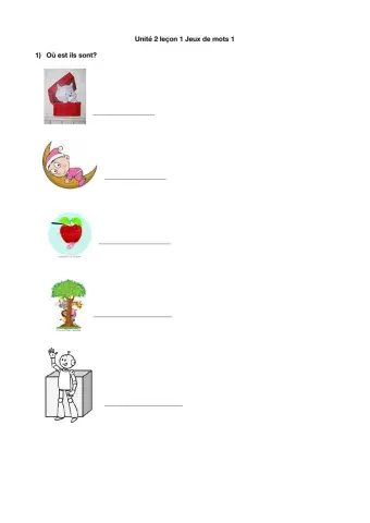 Jeux de mots leçon 1 unité 2