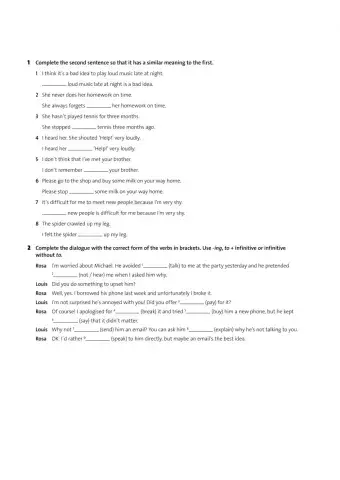 Infinitives and -ing forms