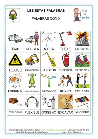 Leer palabras con X EN MAYÚSCULAS