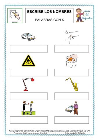 Escribe palabras con X