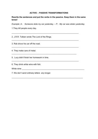 Active-passive voice transformations