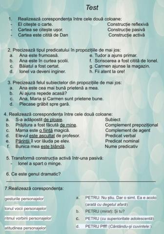 8. Genul dramatic. Predicatul.Subiectul