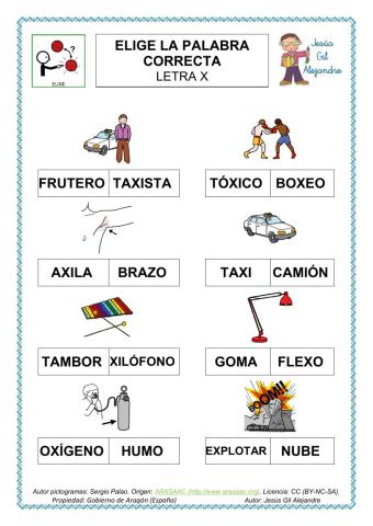 Elige la palabra correcta CON X mayúsculas