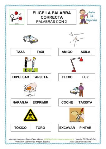 Elige la palabra correcta CON X mayúsculas