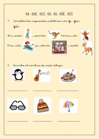 Repaso de ga gue gui go gu güe güi