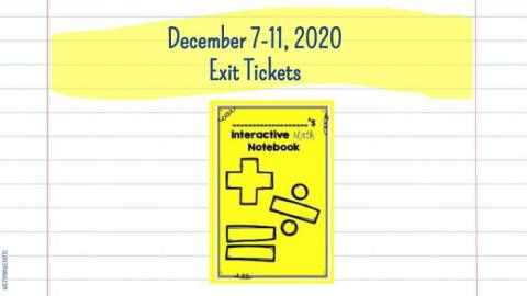 Dec 7-11 Exit Ticket Divider
