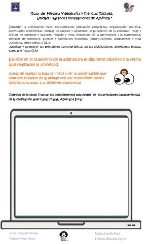 Guía evaluada Historia y Geografía pueblos mesoamericanos