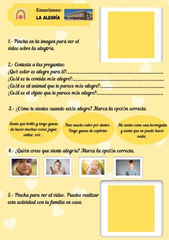 1º Ciclo. Emociones. Alegría.