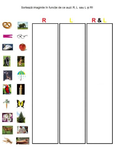 Sortează în funcție de R, L sau R&L