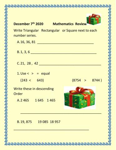 Math Review Dec 7