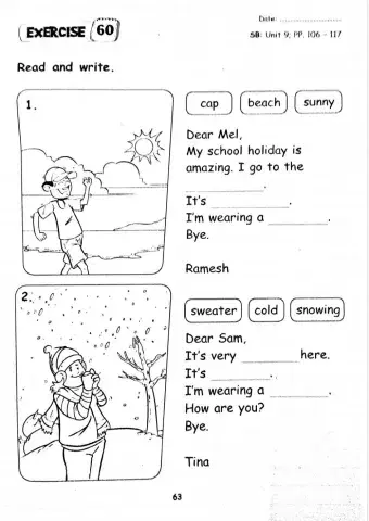 Year 2 Unit 9 At The Beach (Postcards)