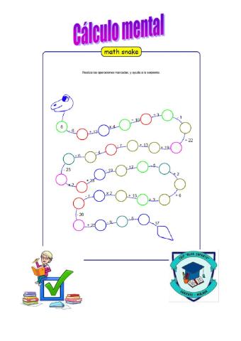 Cálculo mental Serpiente 3