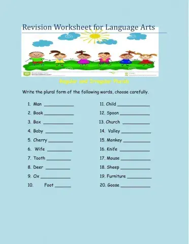 Regular and Irregular Plurals