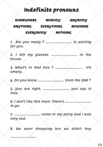 Indefinite pronouns