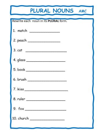 Writing plural nouns