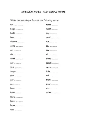Past Simple -irregular verbs