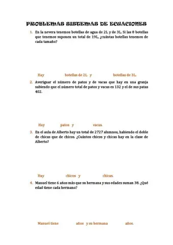 Problemas sistemas de ecuaciones