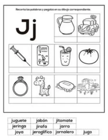 Palabras con la letra j