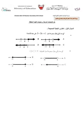 حل المتباينات المركبة و متباينات القيمة المطلقة