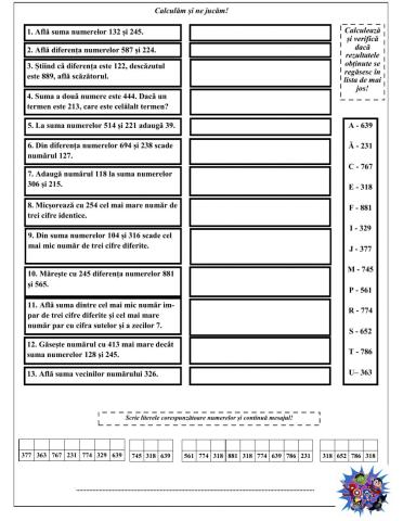 Calculăm și ne jucăm!