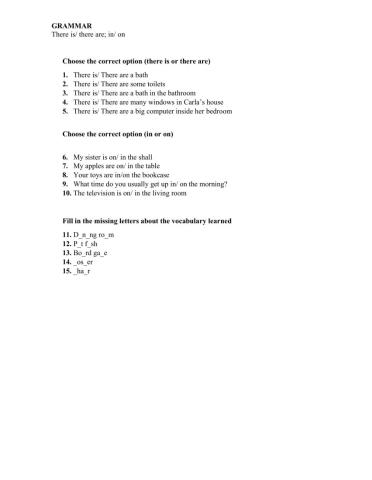 There is-there are- in-on