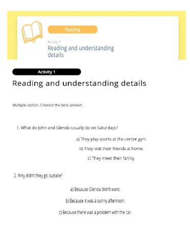 Past continuous-Reading