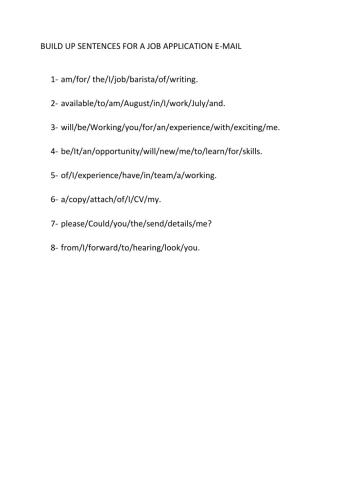A  job application e-mail