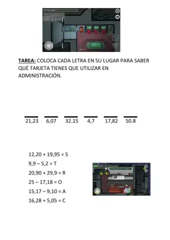 Decimales con Among Us