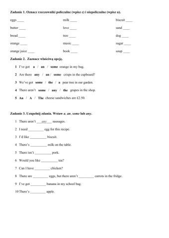 Countable and uncountable nouns