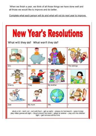 New Year resolutions